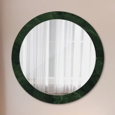 Produktbild von Ø80cm Modern Spiegel - Wandspiegel Wandmontage- Schlafzimmer - grün marmor