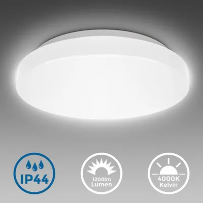 Produktbild von Deckenleuchte Ø28,8 cm - 12W, 1200lm, LED, IP44, neutralweiß, weiß