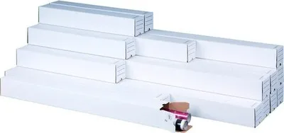 Produktbild von 20x Versandhülsen  500x75x75mm PLANBOX weiß quadratisch mit Steckverschluss