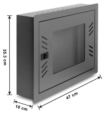 Zdjęcie produktu dla DeLOCK 43424, Szafa wisząca, 6U, 30 kg, Relingi, 5 kg, Czarny