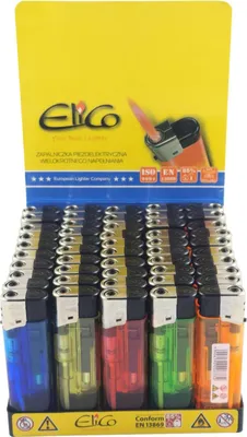 Zdjęcie produktu dla Elico Zapalniczka Zapalarka Żarowa Przeźroczysta Mix Kolorów 50 Szt