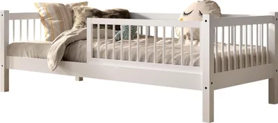 Produktbild von Daybett >Buche Massiv< in Buche massiv weiß lackiert - 207,5x68x97,5 (BxHxT)