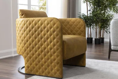Obrázek produktu pro Sessel Ohrensessel Cocktailsessel Sitzer Modern Kunstleder Gelb Design