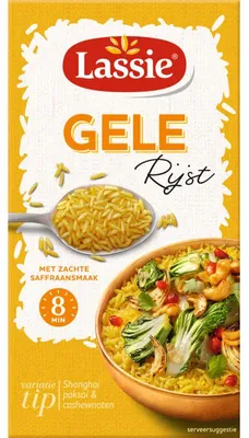 Immagine prodotto di Lassie Gele Rijst 325g – Riso giallo aromatico, veloce e versatile