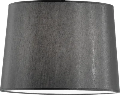 A close-up studio shot of a black fabric lampshade.