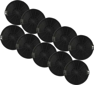 Produktbild von vhbw 10x Aktivkohlefilter kompatibel mit Arthur Martin AFC60151X, AFC90151X Dunstabzugshaube - 15 cm