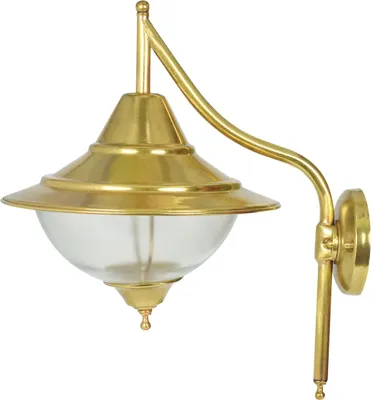 Produktbild von Wandlampe außen Glas Echt-Messing E27 IP43 H: 31 cm in Messing Maritim