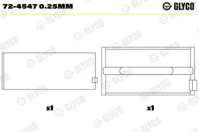 Produktbild von GLYCO Kurbelwellenlager 72-4547 0.25mm für IVECO Zeta 25mm