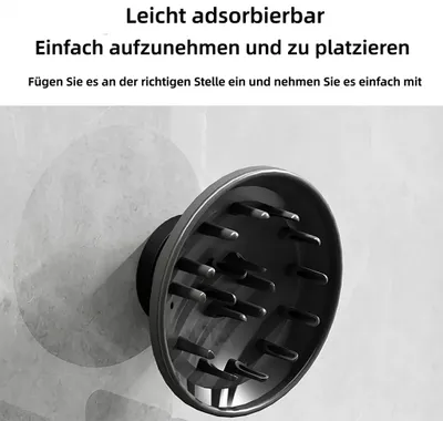 Produktbild von Haartrocknerhalter, Haartrocknerhalter für Dyson Supersonic Haartrockner, Haartrockner-Wandhalterung mit 5 magnetischen Düsenhaltern, grau