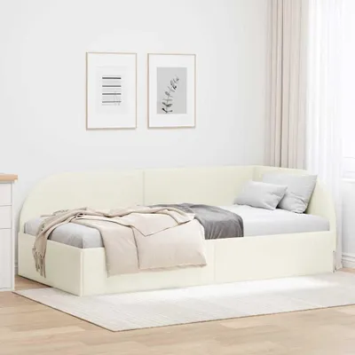 Produktbild von Maison Exclusive - Eckbettgestell mit Kopfteil Creme 100 cm x 200 cm Samt