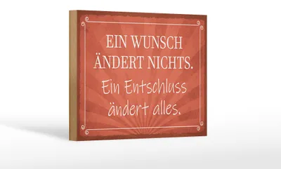 Produktbild von Holzschild Spruch 18x12cm Ein Wunsch ändert nichts