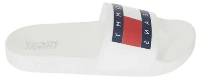 Produktbild von Tommy Jeans - Flaggenlogo Badesandale für Herren, geformtes Fußbett GT23632 (43 EU) (Weiß)
