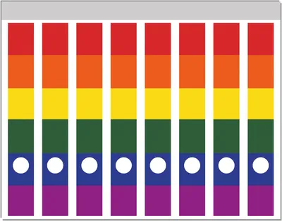 Produktbild von Wallario Ordnerrücken Sticker, selbstklebend für schmale Ordner, 8 Stück, Motiv Regenbogen Flagge Fahne