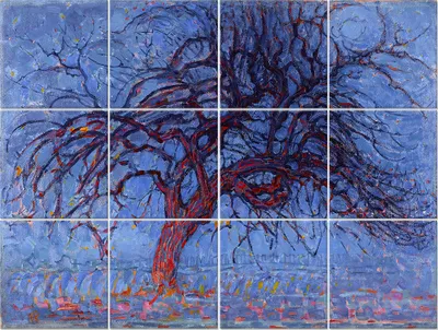 Produktbild von Legendarte - Multipanel Bilder Der rote Baum (Abend) - Piet Mondrian cm. 150x200 (12 Stück)