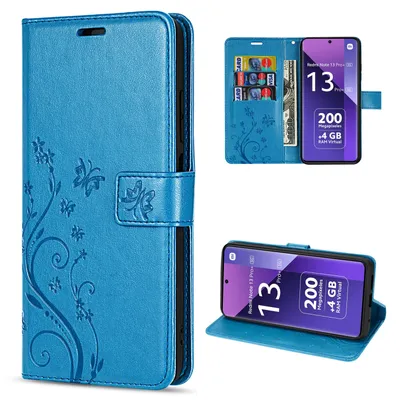 Produktbild von Hülle Xiaomi Redmi Note 13 Pro+ Handy Tasche Handyhülle Wallet Case Flip Cover Blau