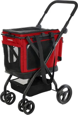 Immagine prodotto di Trasportino 3-in-1 per cani e gatti, con una capacità di carico fino a 25 kg – pieghevole, struttura in alluminio, rete traspirante, coprigioggia