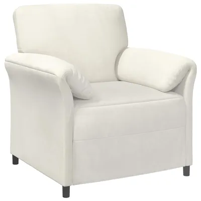 Zdjęcie produktu dla vidaXL Sofa jednoosobowa, kremowa, 88 x 83 x 95 cm, aksamit
