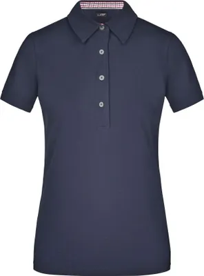 Produktbild von Ladies' Plain Polo Polo mit modischem Einsatz navy/red-navy-white, Gr. S