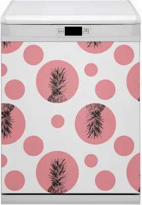 Produktbild von Geschirrspüle Magnet für Spülmaschine Magnetmatte Küche Magnete  Dekorative 60x80 cm  - Rosa Ananas