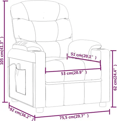 Produktbild von vidaXL Massagesessel Taupe Stoff