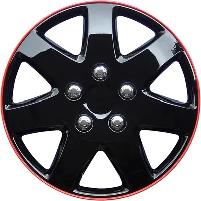 Produktbild von 16" Zoll Radkappen Schwarz/Rot Radzierblenden Radblenden PP 9626IR AutoStyle