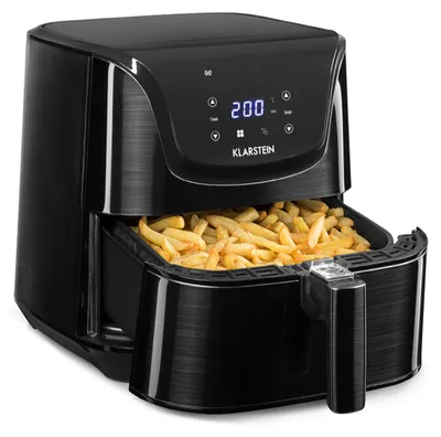 Obrázok produktu pre Klarstein teplovzdušná fritéza , úsporná fritéza, fritéza, teplovzdušná fritéza na chrumkavé hranolčeky, fritéza s výkonom 1700 W, XXL fritovací kôš 5,4 l, termostat, časovač, 8 programov, grafitovo sivá