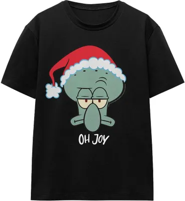 Immagine prodotto di SpongeBob SquarePants - Maglietta "Joy" per uomo/donna unisex - design natalizio TV16020 (XL) (Nero)