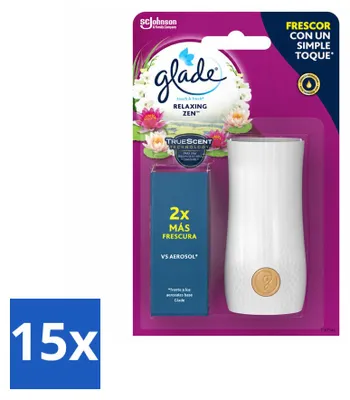Zdjęcie produktu dla 15 sztuk dyfuzora zapachowego Glade Touch & Fresh Relaxing Zen, pojemność 10 ml - zestaw ekonomiczny