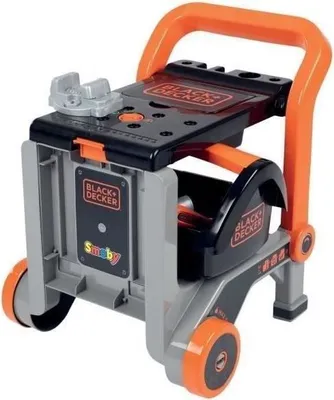 Produktbild von Smoby Black+Decker Diable Spielzeug, 3 in 1 Set, 19 Zubehörteile, Werkzeugkiste, Hergestellt in Frankreich