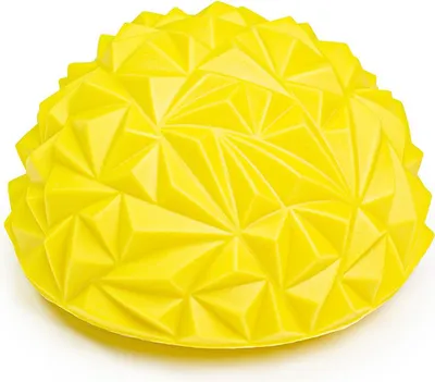 Zdjęcie produktu dla Sensoryczna półkula do masażu z wypustkami, 16cm, do ćwiczeń równowagi, fitness, żółta