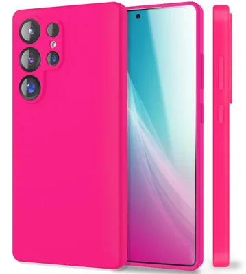Immagine prodotto di Custodia in silicone NALIA per Samsung Galaxy S25 Ultra – Protezione per la fotocamera e rivestimento interno – PHOENIX (custodia Soft-Touch) – Marchio di Berlino – Rosa neon