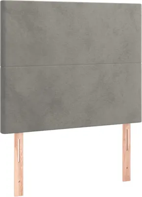 Produktbild von vidaXL Kopfteil Hellgrau 100 x 5 x 118/128 cm Samt