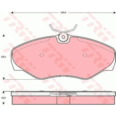 Produktbild von Trw Bremsbelagsatz, Scheibenbremse Vorderachse GDB1466