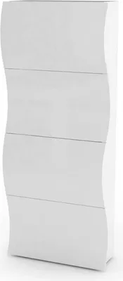 Produktbild von Schuhschrank Francesco, Mehrzweckschrank mit 4 Türen, Eingangsschuhregal, 100 % Italy, cm 71x27h162, glänzend weiß