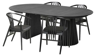 Produktbild von Tokyo Essgruppe Esstisch 4 Stühle schwarz.