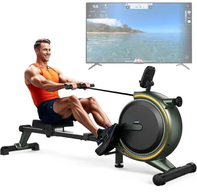 Imagen del producto de Máquina de remo - Remoergómetro - Equipo de fitness - Entrenador - Máquina de cardio - 16 niveles de resistencia magnética