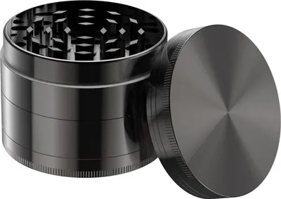 Immagine prodotto di Macina erbe 75mm macina polline Set di 4 pezzi in lega di zinco nichel-nero