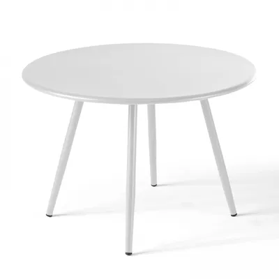 Produktbild von Runder Beistelltisch aus Metall 40 cm Weiß - Oviala Palavas