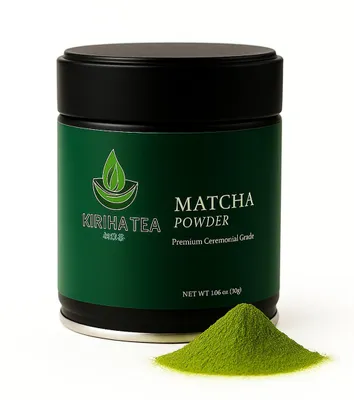 Produktbild von Kiriha Tea Matcha Pulver, Ceremonial Grade, Erste Ernte, Steingemahlen, 100% Natürlich, Labor, 30g