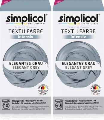 Produktbild von Simplicol Textilfarbe intensiv Elegantes-Grau - Einfaches Färben (2er Pack)