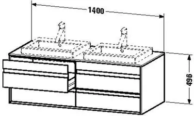 Produktbild von Duravit Duravit Waschtischunterbau KETHO 550x1400x496mm bas ma