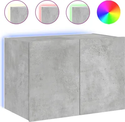 Produktbild von vidaXL TV-Wandschrank mit LED-Leuchten Betongrau 60x35x41 cm