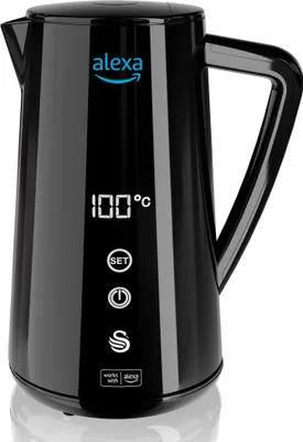 Image de SWAN SK14650BLKNEU Alexa Bouilloire électrique WIFI Smart Kettle 1,5L, Sans fil, Écran tactile LED Noir