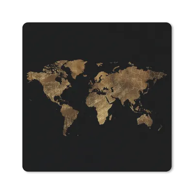 Produktbild von MuchoWow® Mauspad Mousepad Weltkarte - Braun - Vintage 20x20 cm - Mousepads - Maus Mat - Pad - Mausunterlage - Desk Mat - Bureauartikeln