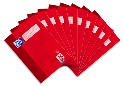 Produktbild von Oxford Schulheft A4, 32 Blatt, Lineatur 26, kariert, 10 Stück