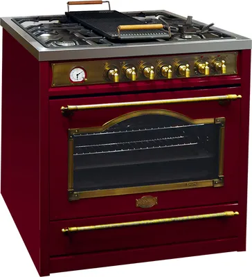 Image de Kaiser Empire HGE 93555 RougeEm/Rétro Cuisinière mixte gaz/électrique 90 cm, 115 L, 4,5 kW WOK