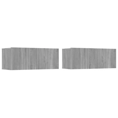 Image de vidaXL Armoires TV 2 pcs. Gris Sonoma 80x30x30 cm Matériau dérivé du bois