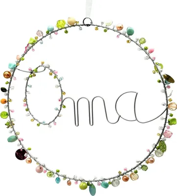 Produktbild von Perlenkranz Ø 20cm, Schriftzug "Oma", pastell