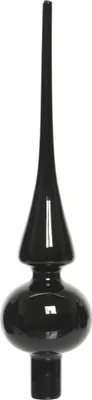 Produktbild von Christbaumspitze Glas 26cm schwarz glänzend