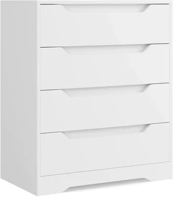 Zdjęcie produktu dla Komoda – komoda z 4 szufladami – duża przestrzeń do przechowywania 69 x 39 x 82 cm – drewniana rama – do sypialni, salonu i przedpokoju – biała